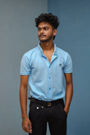 Half Sleeve 07 Lycra Shirt for Men - Sky Blue-Lycra Shirt-7 Man